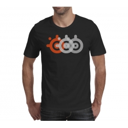 Koszulka T-shirt kolor logo czarna XL Steelseries