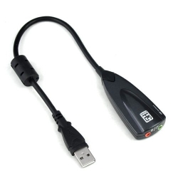 Karta dźwiękowa USB 5H v. 2.0. Steelsound czarna OEM