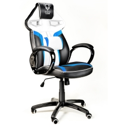 Czarno-biało-niebieski fotel dla gracza Diablo X-Gamer Plus